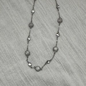 White House Black Market Elegant Silver Necklace with crystals